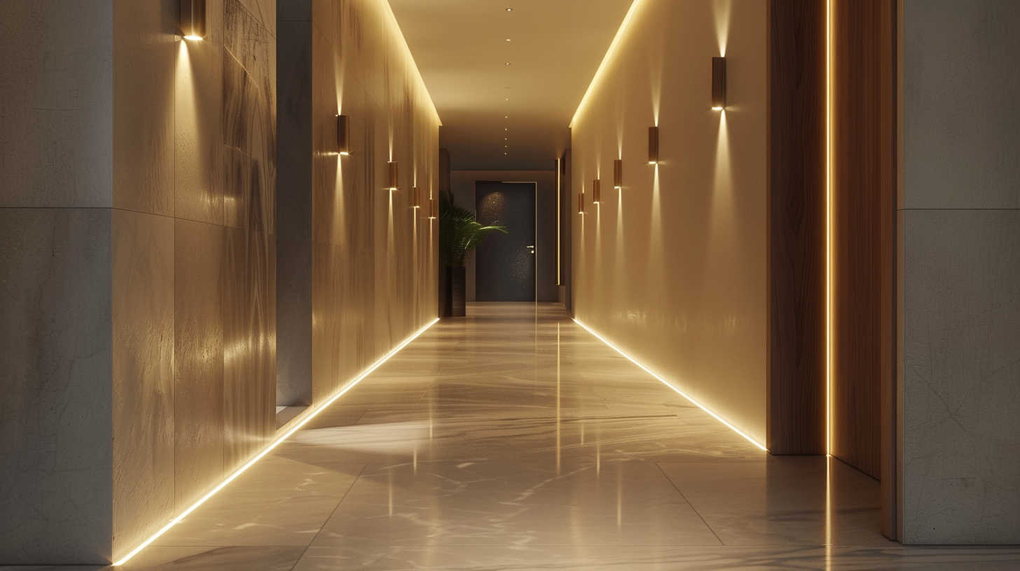 modern hallway with bespoke lighting solutions