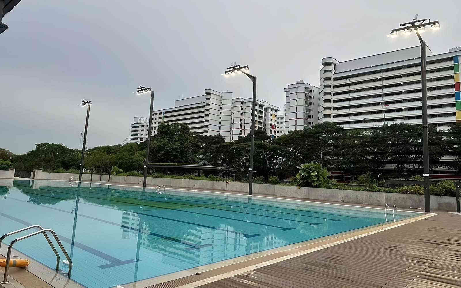 LED High Mast Light installed for Swimming Pool