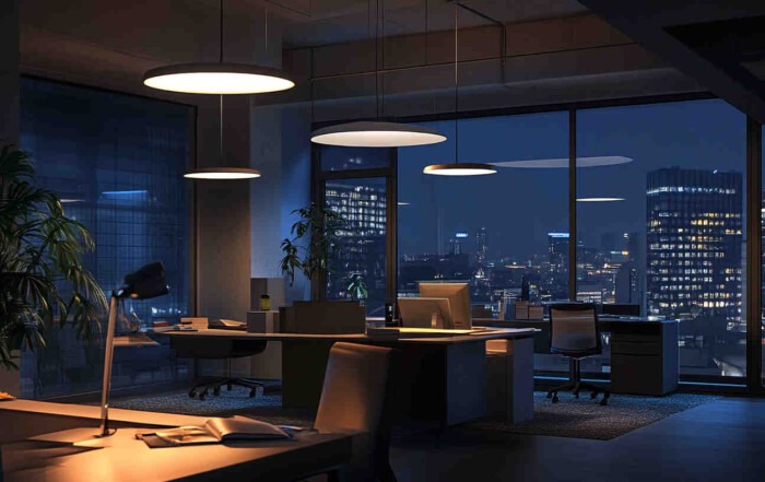 A_business_office_with_dimmable_LED_desk_lights