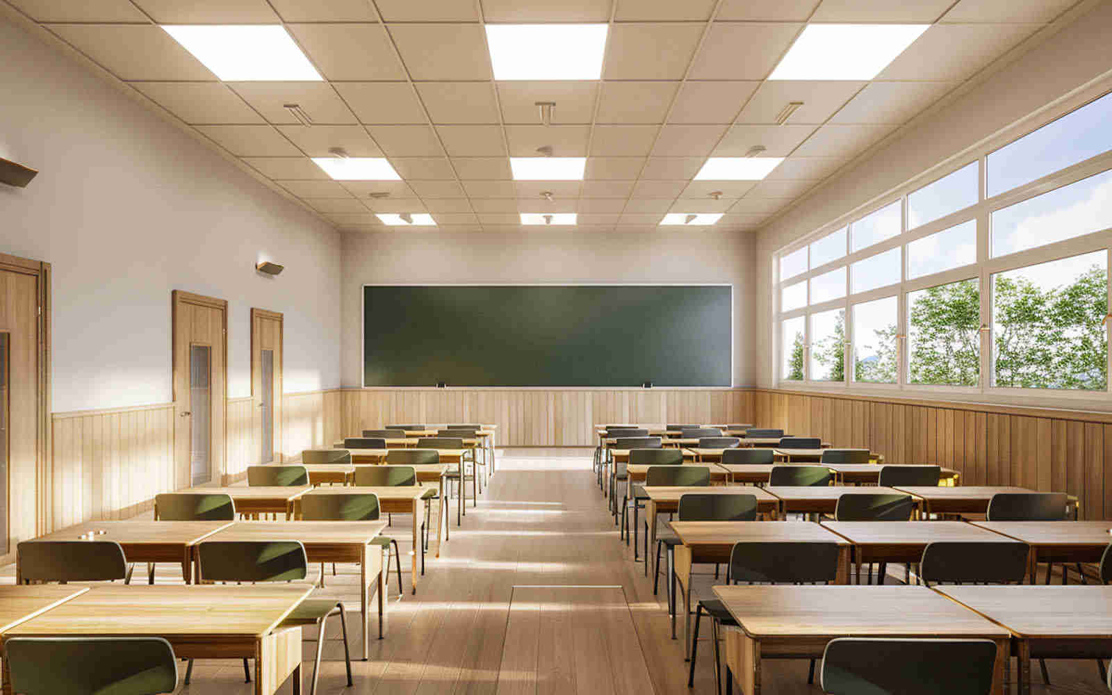 LED Panel Light installed in Classroom